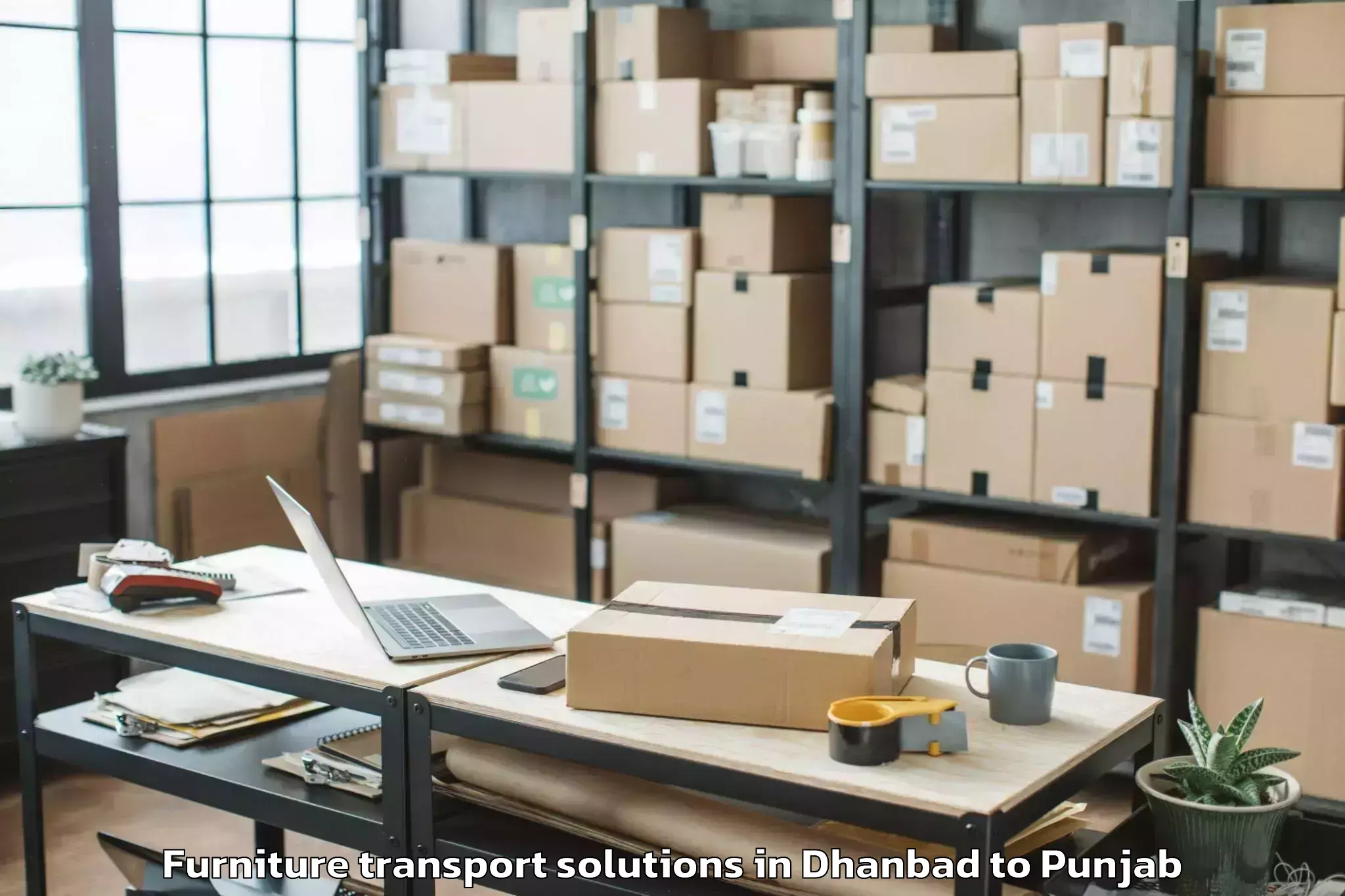 Dhanbad to Dera Nanak Furniture Transport Solutions Booking